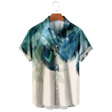 Men's Peacock Feather Print Shirt 90110753X