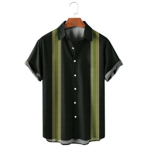 Men's Casual Striped Print Shirt 30919446X