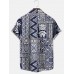 Men's Hawaiian Style Tribal Logo Element Short Sleeve Shirt