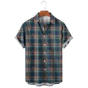 Fun Check Dog Print Shirt 46061667X
