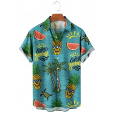 Holiday Pineapple Skull Print Shirt 22472432X